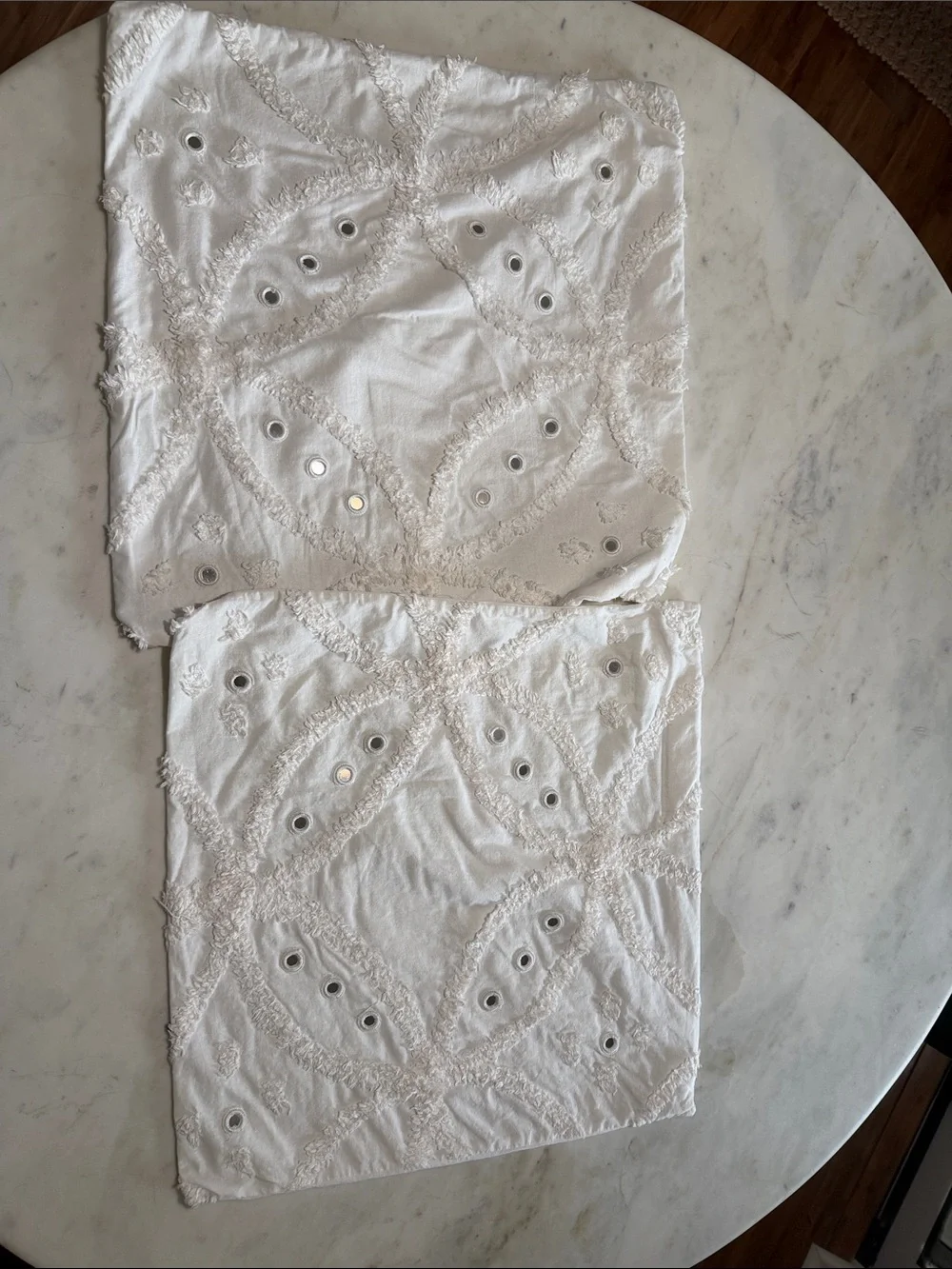West Elm White Linen Pillow Covers - Set of 2 - 18x18